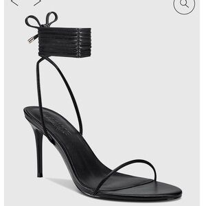 La Femme Black Strappy Heels